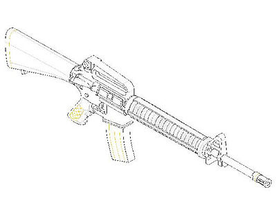 Trumpeter M16A2 Machine Guns (6) Plastic Model Weapon 1/35 Scale #502