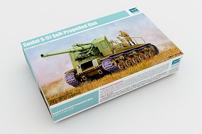 Trumpeter Soviet S-51 Tank with Self-Propelled Gun Plastic Model Military Vehicle 1/35 Scale #5583