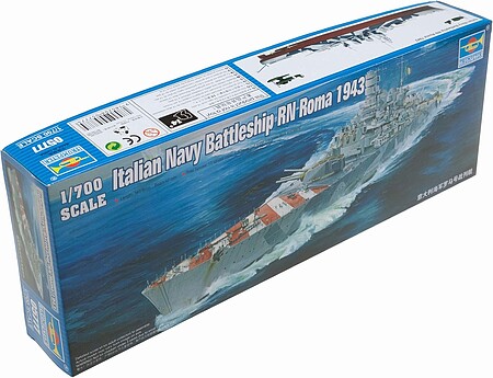 Trumpeter RN Roma Italian Navy Battleship 1943 Plastic Model Military Ship 1/700 Scale #5777