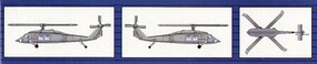 US Navy Helicopter Set MH-60S Knighthawk (6) Plastic Model Helicopter 1/350 Scale #6231