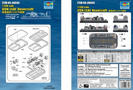 Trumpeter USN LCAC Hovercraft Plastic Model Ship Accessory 1/350 Scale #6644