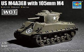 Trumpeter US M4A3E8 105mm M4 Tank Plastic Model Military Tank Kit 1/72 Scale #7168