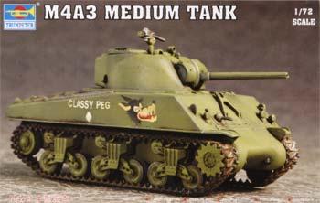 Trumpeter US M4A3 Tank Plastic Model Military Vehicle 1/72 Scale #7224