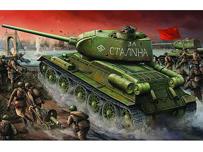 Trumpeter Russian T34/85 Mod 1944 Factory Nr.174 Early Tank Plastic Model Military Vehicle 1/16 #904