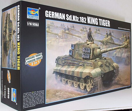 Trumpeter German King/Tiger Tank Plastic Model Military Vehicle 1/16 Scale #910