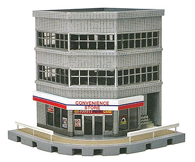 Tomy 3-Story Corner Convenience Store & Office Building (A) N Scale Model Railroad Building #256267