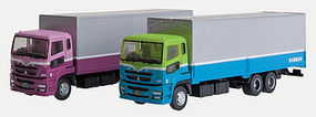 Tomy 2 Semi Trucks (Plum & Mauve, Teal & Green) N Scale Model Railroad Vehicle #256953 Tomy 2 Semi Trucks (Plum & Mauve, Teal & Green) N Scale Model Railroad Vehicle #256953