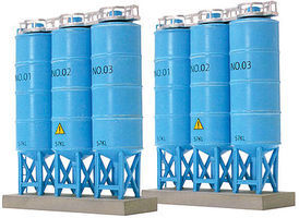 Tomy Triple Upright Bulk Tank Kits N Scale Model Railroad Building #257516 Tomy Triple Upright Bulk Tank Kits N Scale Model Railroad Building #257516