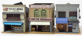 Tomy Bakery, Meat Market, Sushi Restaurant-Bar 3-Building Set Kit N-Scale Tomy Bakery, Meat Market, Sushi Restaurant-Bar 3-Building Set Kit N-Scale