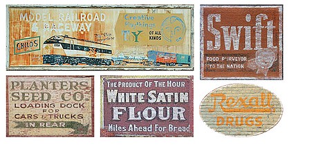 HO Scale Ghost Sign Decals #6 Great for Weathering Buildings! 
