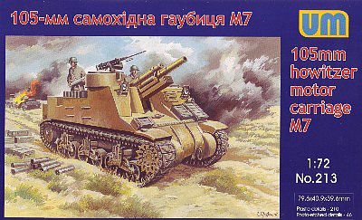 Unimodels M7 105mm Howitzer Motor Carriage Plastic Model Tank Kit 1/72 Scale #213