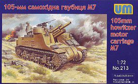 Unimodels M7 105mm Howitzer Motor Carriage Plastic Model Tank Kit 1/72 Scale #213 Unimodels M7 105mm Howitzer Motor Carriage Plastic Model Tank Kit 1/72 Scale #213
