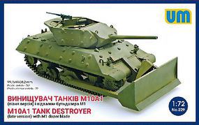 Unimodels M10A1 (Late) Tank Destroyer with M1 Dozer Blade Plastic Model Tank Kit 1/72 Scale #229 Unimodels M10A1 (Late) Tank Destroyer with M1 Dozer Blade Plastic Model Tank Kit 1/72 Scale #229