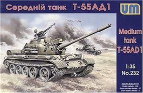 Unimodels Soviet T55AD1 Medium Tank Plastic Model Tank Kit 1/35 Scale #232