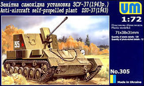 Unimodels ZSU37 Russian Tank w/Self-Propelled Gun Mod. 1943 Plastic Model Tank Kit 1/72 #305 Unimodels ZSU37 Russian Tank w/Self-Propelled Gun Mod. 1943 Plastic Model Tank Kit 1/72 #305
