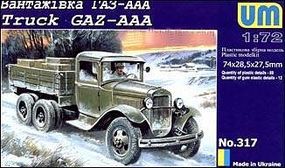 Unimodels GAZ-AAA WWII Russian Truck Plastic Model Military Truck Kit 1/72 Scale #317 Unimodels GAZ-AAA WWII Russian Truck Plastic Model Military Truck Kit 1/72 Scale #317
