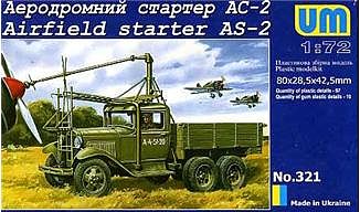 Unimodels AS2 Airfield Starter on GAZ-AAA Truck Chassis Plastic Model Military Truck Kit 1/72 #321