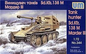 Unimodels Marder III SdKfz 138M WWII German Tank Hunter Plastic Model Tank Kit 1/72 #344 Unimodels Marder III SdKfz 138M WWII German Tank Hunter Plastic Model Tank Kit 1/72 #344