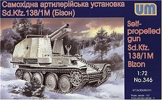Unimodels Bison SdKfz 138/M1 Late Version German Tank Plastic Model Tank Kit 1/72 #346