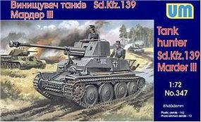 Unimodels Marder III SdKfz 139 WWII German Tank Hunter Plastic Model Tank Kit 1/72 #347 Unimodels Marder III SdKfz 139 WWII German Tank Hunter Plastic Model Tank Kit 1/72 #347
