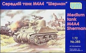 Unimodels M4A4 Sherman Medium Tank Plastic Model Tank Kit 1/72 Scale #385 Unimodels M4A4 Sherman Medium Tank Plastic Model Tank Kit 1/72 Scale #385