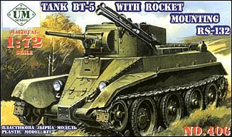 Unimodels BT5 Soviet Tank w/RS132 Rocket System Plastic Model Tank Kit 1/72 Scale #406