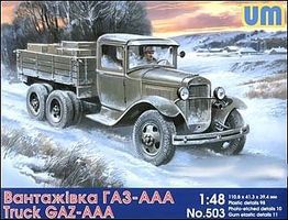 Unimodels GAZ-AAA WWII Russian Truck Plastic Model Military Truck Kit 1/48 Scale #503