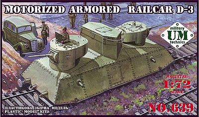 Unimodels D3 Armored Railcar Plastic Model Military Vehicle Kit 1/72 Scale #639