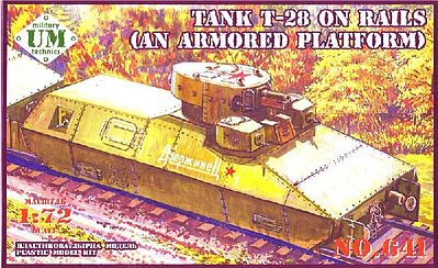 Unimodels T28 Armored Platform Railcar Plastic Model Military VehicleKit 1/72 Scale #641