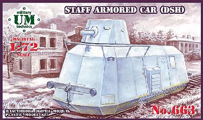 Unimodels DSH Staff Armored Car Plastic Model Military Vehicle Kit 1/72 Scale #663