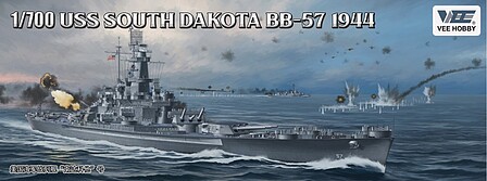 Vee USS South Dakota BB57 Battleship 1944 Plastic Model Military Ship Kit 1/700 Scale #57005