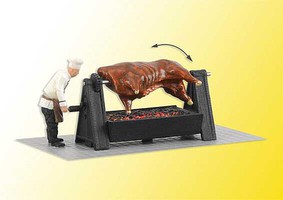 Viessmann Animated Grill with Beef on Rotisserie over Glowing Embers 14-16 Volt AC or DC