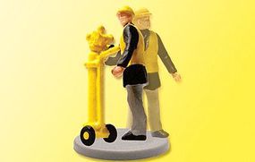 Animated Track Worker with Pneumatic Horn/Welding Tank HO Scale Model Railroad Figure #5111