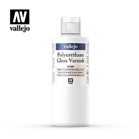 Vallejo Polyurethane Gloss Varnish 200ml (1) Hobby and Model Acrylic Paint Supply #27650