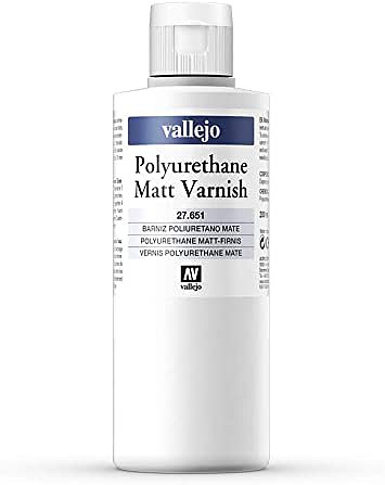 Vallejo Polyurethane Matt Varnish 200ml (1) Hobby and Model Acrylic Paint Supply #27651