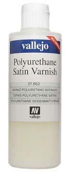 Vallejo 200ml Bottle Polyurethane Satin Varnish Hobby and Model Paint Supply #27652