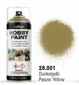 Vallejo AFV Color Panzer Yellow Spray Hobby and Model Enamel Paint #28001