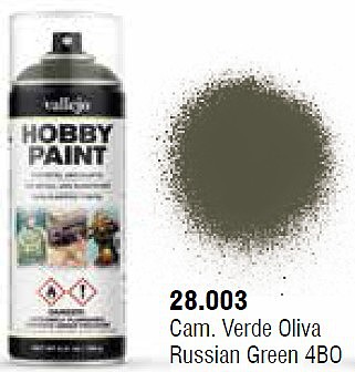 Vallejo Russian Green 4BO WWII AFV Paint 400ml Spray Hobby and Model Enamel Paint #28003