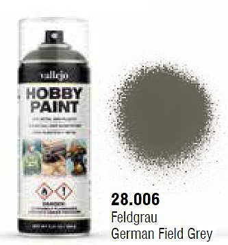 Vallejo German Field Grey WWII Infantry Paint 400ml Spray Hobby and Model Enamel Paint #28006