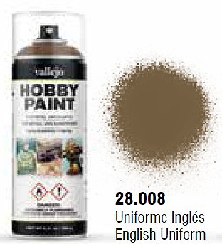 Vallejo English Uniform WWII Infantry Paint 400ml Spray Hobby and Model Enamel Paint #28008
