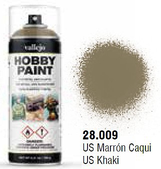 Vallejo US Khaki WWII Infantry Paint 400ml Spray Hobby and Model Enamel Paint #28009