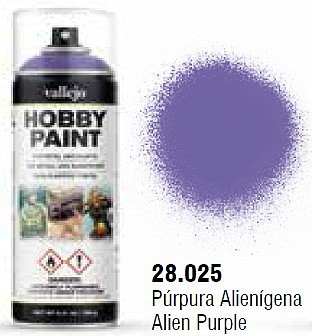 Vallejo Alien Purple Fantasy Paint 400ml Spray Hobby and Model Enamel Paint #28025