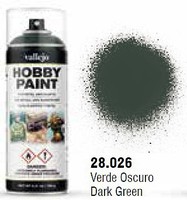 Vallejo Dark Green Fantasy Paint 400ml Spray Hobby and Model Enamel Paint #28026
