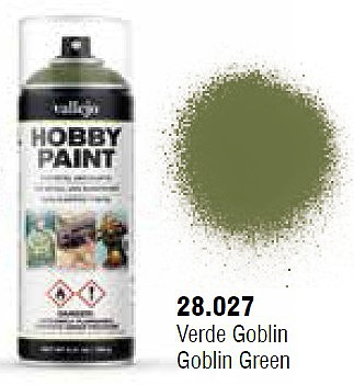 Vallejo Goblin Green Fantasy Paint 400ml Spray Hobby and Model Enamel Paint #28027