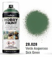 Vallejo Sick Green Fantasy Paint 400ml Spray Hobby and Model Enamel Paint #28028