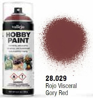 Vallejo Gory Red Fantasy Paint 400ml Spray Hobby and Model Enamel Paint #28029