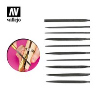 Vallejo (bulk of 10) Budget Needle File Set Hobby and Model Sanding Tool Sandpaper #3001