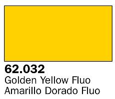Vallejo Fluorescent Golden Yellow Premium (60ml Bottle) Hobby and Model Acrylic Paint #62032