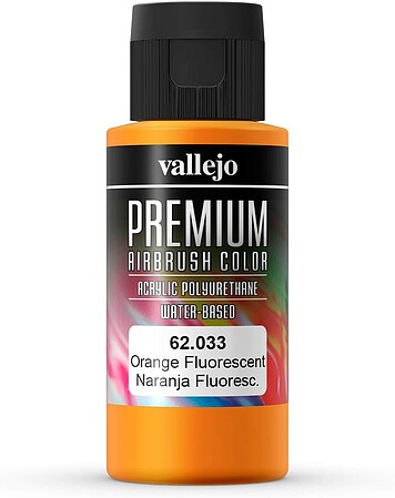 Vallejo Fluorescent Orange Premium (60ml Bottle) Hobby and Model Acrylic Paint #62033