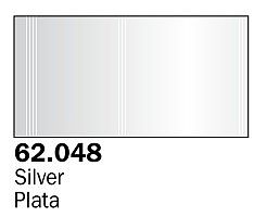Vallejo Metallic Silver Premium (60ml Bottle) Hobby and Model Acrylic Paint #62048